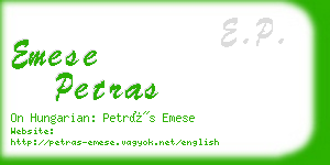 emese petras business card